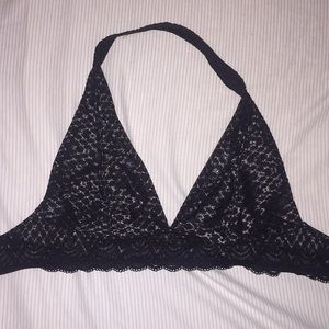 Free people black and silver halter bralette